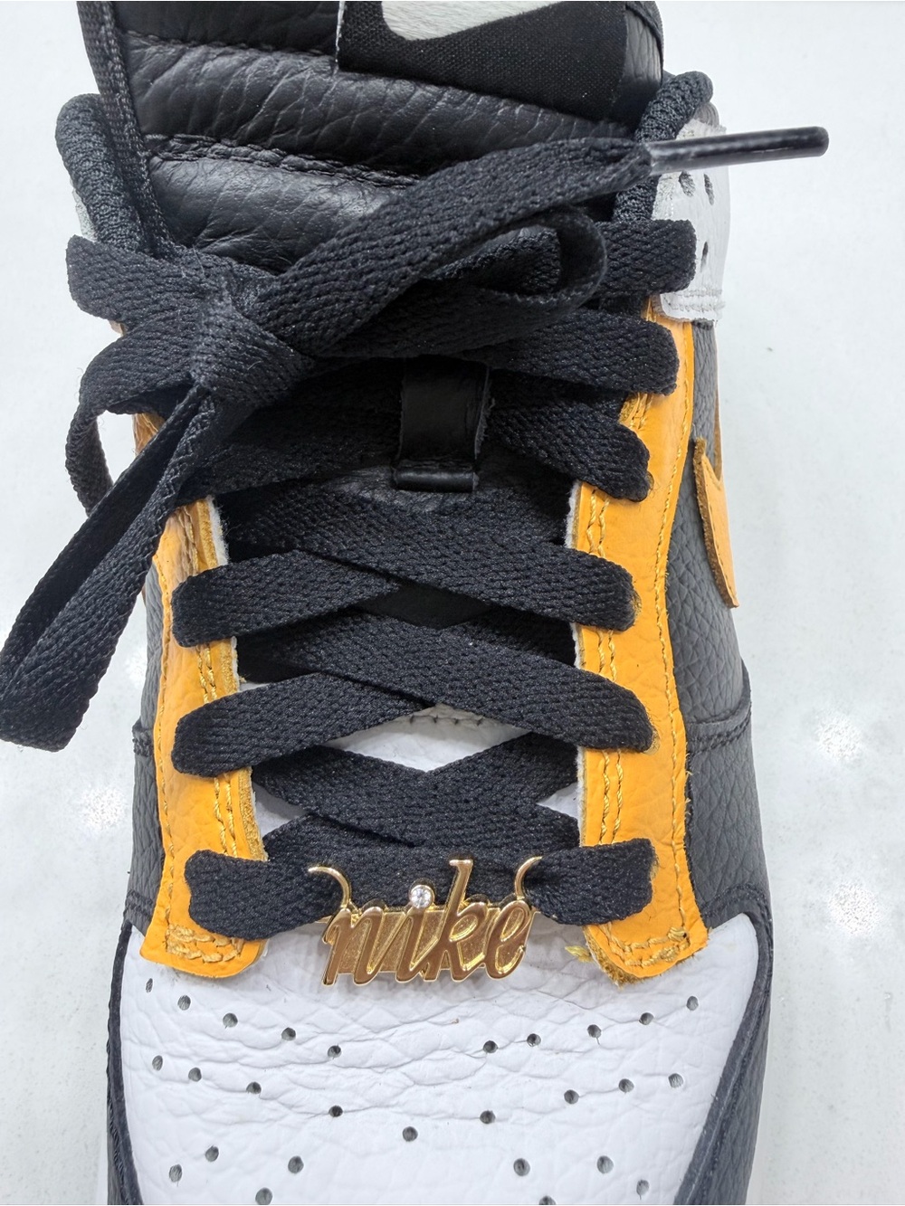 Nike Low-Top Athletic Sneaker - Black White Gold - Picture 10 of 13